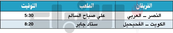 العربي ضيفاً ثقيلاً على النصر.. والكويت لاقتناص نقاط الفحيحيل