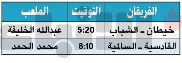 القادسية للانفراد بالصدارة أمام السالمية اليوم