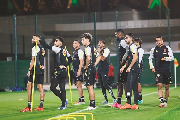 جانب من استعدادات الأهلي لملاقاة اتحاد جدة