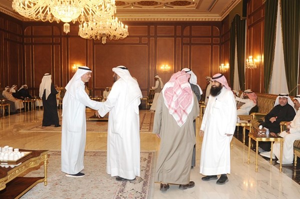 جانب من حفل الاستقبال في ديوان الفوزان