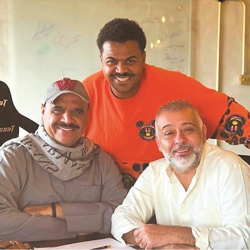محمد الحملي مع داود حسين وحسن البلام في كواليس صناع محتوى