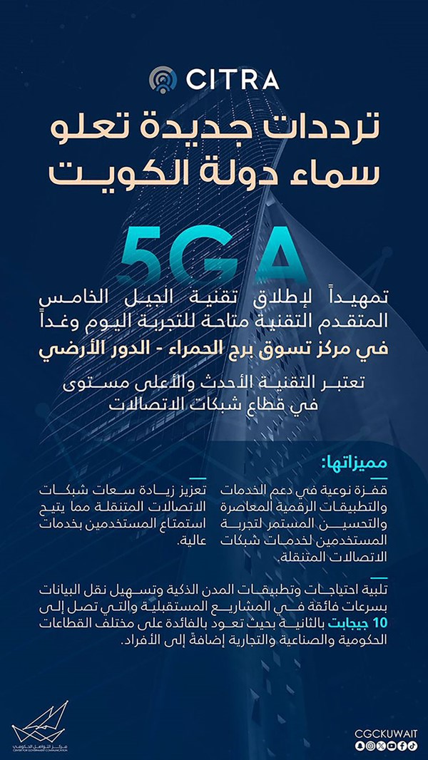 «التواصل الحكومي»: تقنية الجيل الخامس المتقدم الأحدث والأعلى مستوى في قطاع شبكات الاتصالات
