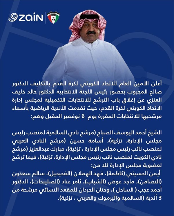 بالتزكية.. أحمد اليوسف رئيساً لاتحاد الكرة وأسامة حسين ومبارك عبد العزيز نائبين