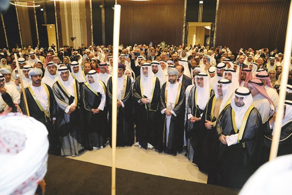 جانب من الحضور خلال حفل الاستقبال