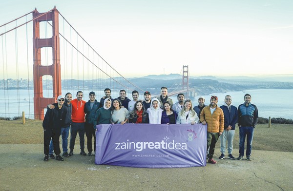 مبادرو برنامج Zain Great Idea خلال زيارتهم لمدينة سان فرانسيسكو