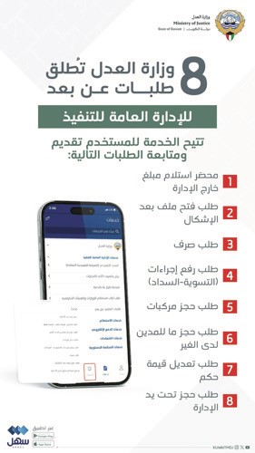 «العدل» تطلق 8 خدمات للإدارة العامة للتنفيذ عبر «سهل»