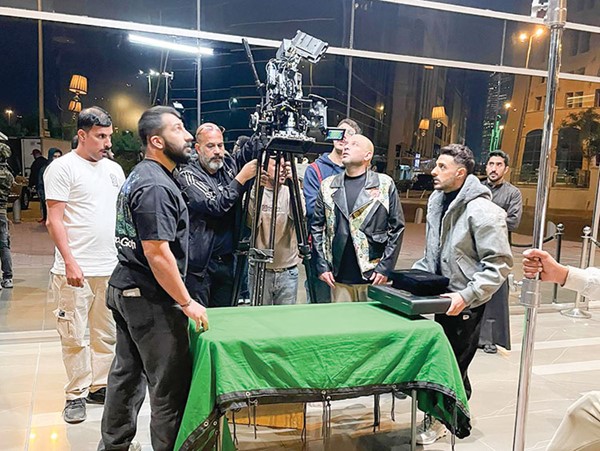 البلوشي أثناء تصوير مسلسل «الفاميليا»
