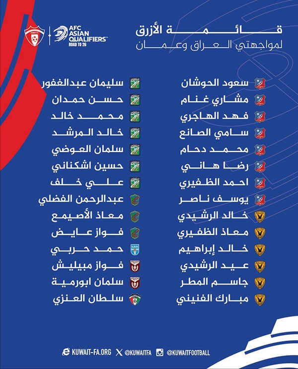 بيتزي يعلن قائمة "الأزرق" لمواجهتي العراق وعُمان