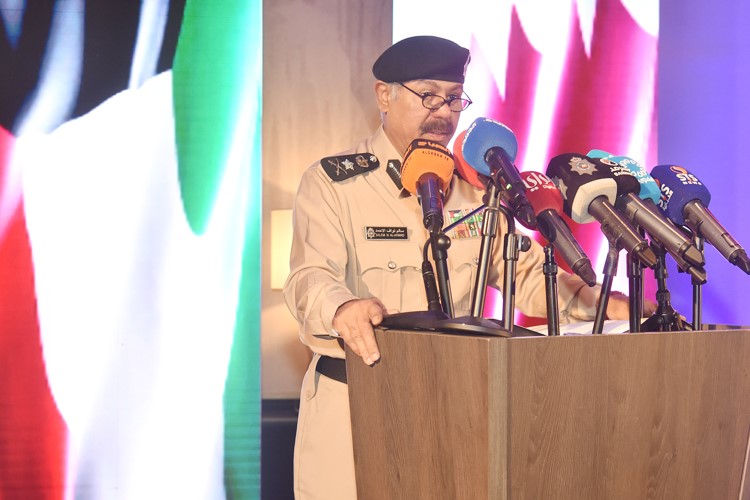 وكيل وزارة الداخلية الفريق الشيخ سالم النواف متحدثا
