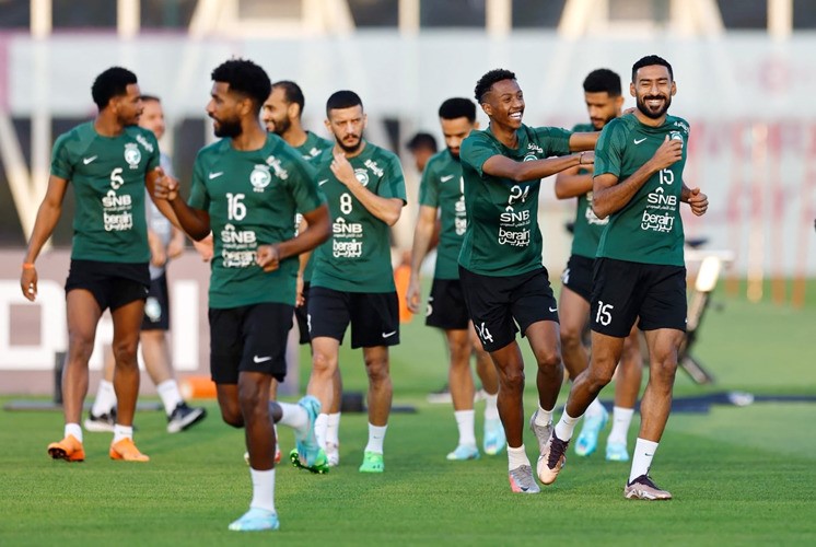 جانب من استعدادات المنتخب السعودي لودية الجزائر