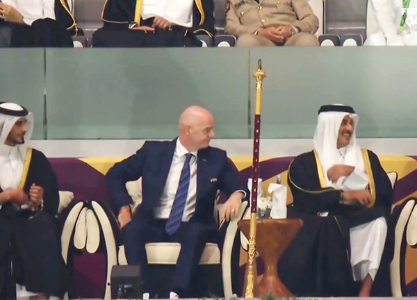 صاحب السمو الشيخ تميم بن حمد آل ثاني مع جيوفاني انفانتينو
