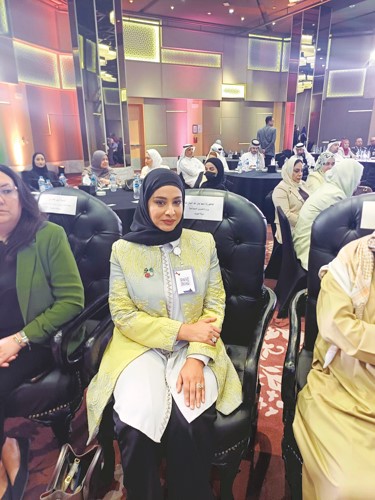 الاستشارية النفسية في المجلس الأعلى للأسرة د.مها الجارالله لدى مشاركتها في أعمال المؤتمر بالإنابة عن وزيرة الشؤون الاجتماعية وشؤون الأسرة والطفولة د.أمثال الحويلة