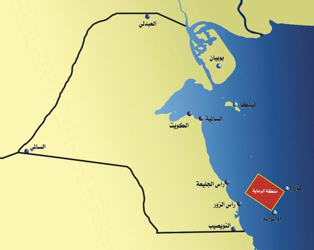 خريطة توضح موقع الرماية