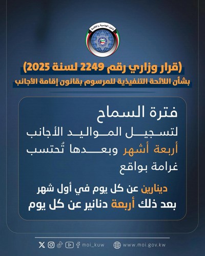 بدء تطبيق اللائحة التنفيذية لقانون إقامة الأجانب اعتباراً من اليوم