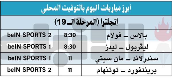 ليفربول و«السيتي» يفتتحان العام الجديد بمواجهة ليدز وسندرلاند