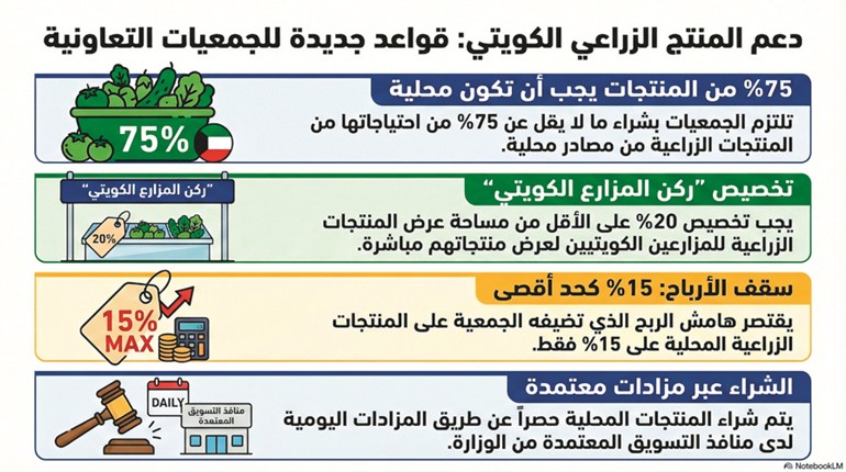 إلزام «التعاونيات» بشراء 75% من احتياجاتها من المنتجات الزراعية المحلية