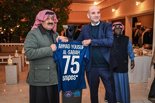 اليوسف يحتفي بالوفد الفرنسي وفريقي باريس سان جرمان ومارسيليا بحضور عدد من الشخصيات