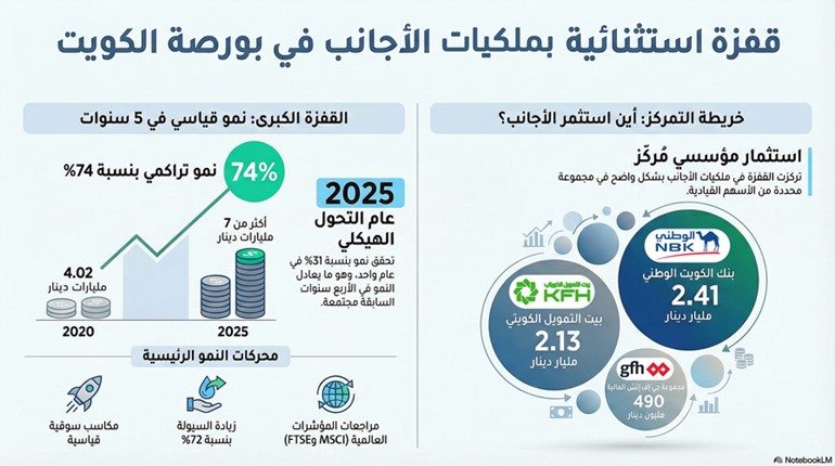 1.64 مليار دينار قفزة بملكيات الأجانب في السوق الأول خلال عام