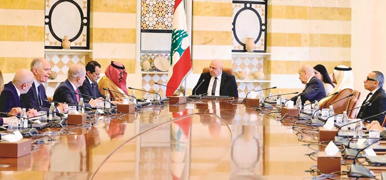 لقاء «بعبدا» يثبت مؤتمر دعم الجيش في باريس 5 مارس