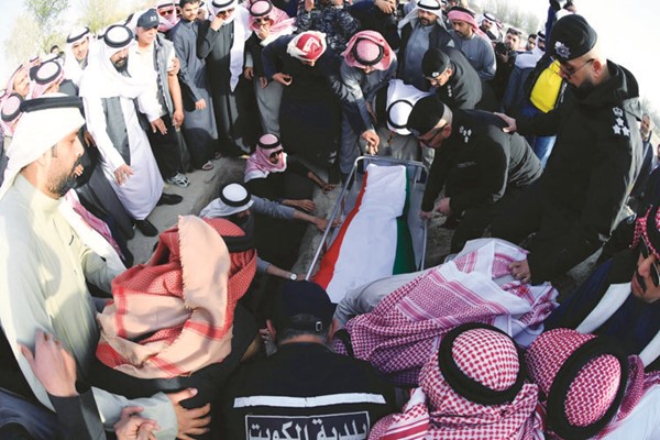 شهيد الواجب رقيب محمد سعد الهاجري ووري ثرى الكويت الطيب