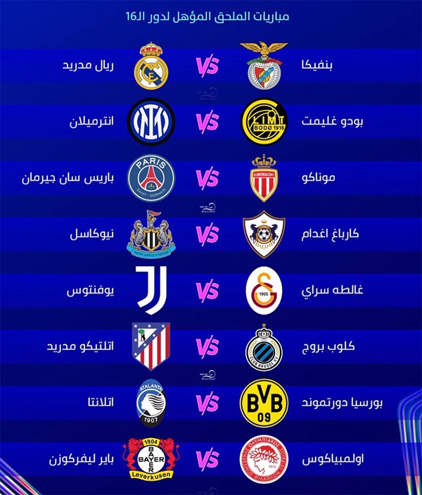 قرعة ملحق دوري أبطال أوروبا تضع ريال مدريد في مواجهة جديدة ضد بنفيكا.. وقمة فرنسية مرتقبة