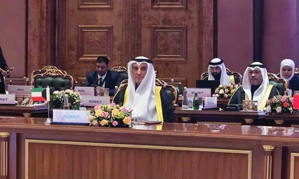 مندوبنا الدائم لدى جامعة الدول العربية السفير طلال المطيري يلقي كلمته خلال أعمال الدورة الثانية للاجتماع الوزاري لمنتدى التعاون العربي ـ الهندي