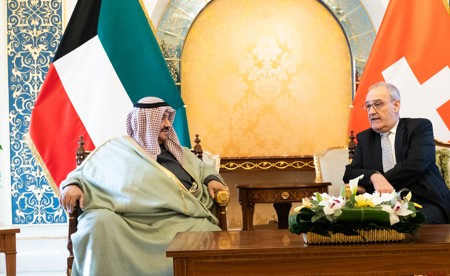 رئيس الاتحاد السويسري استقبل ناصر المحمد
