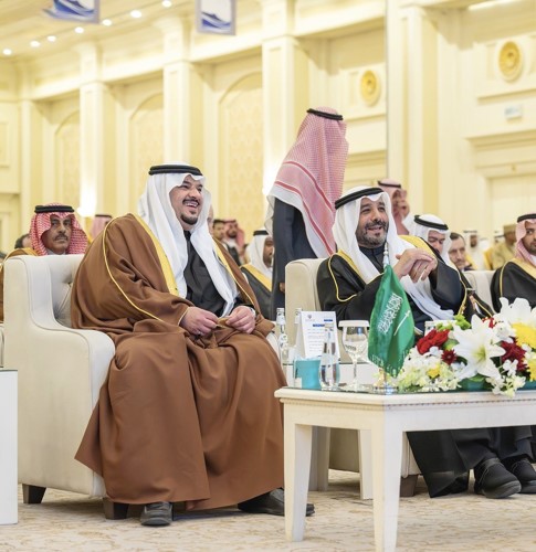سفيرنا لدى السعودية الشيخ صباح ناصر صباح الأحمد ونائب أمير منطقة الرياض صاحب السمو الملكي الأمير محمد بن عبدالرحمن خلال الاحتفال