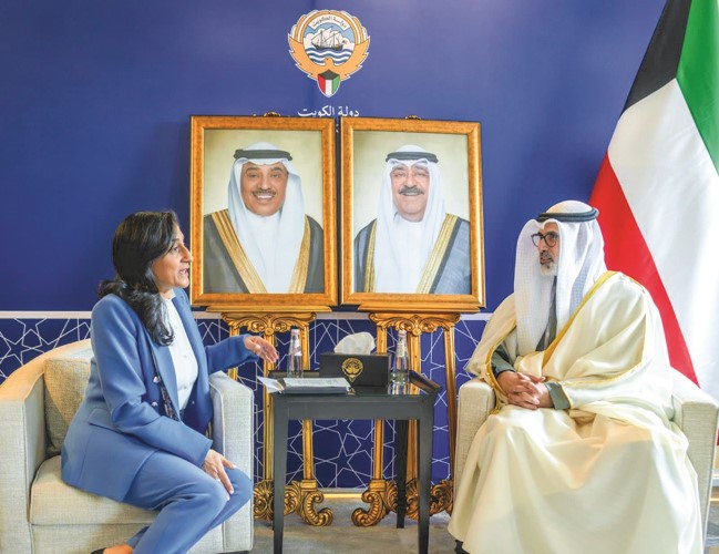 وزير الخارجية الشيخ جراح الجابر ووزيرة خارجية كندا الصديقة أنيتا أناند