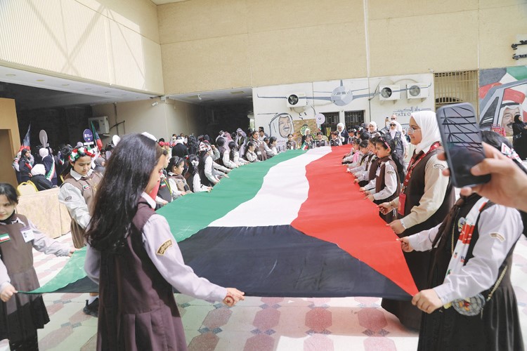 علم الكويت خلال الاحتفالية