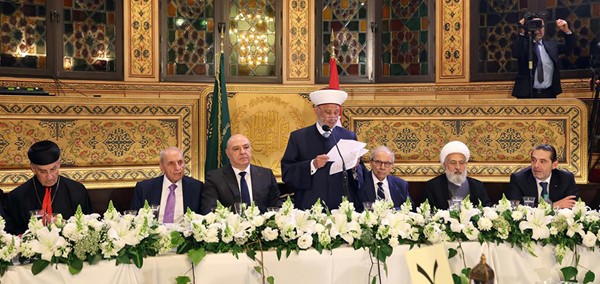  مفتي لبنان الشيخ عبد اللطيف دريان يلقي كلمة خلال افطار دار الفتوى (محمود الطويل)