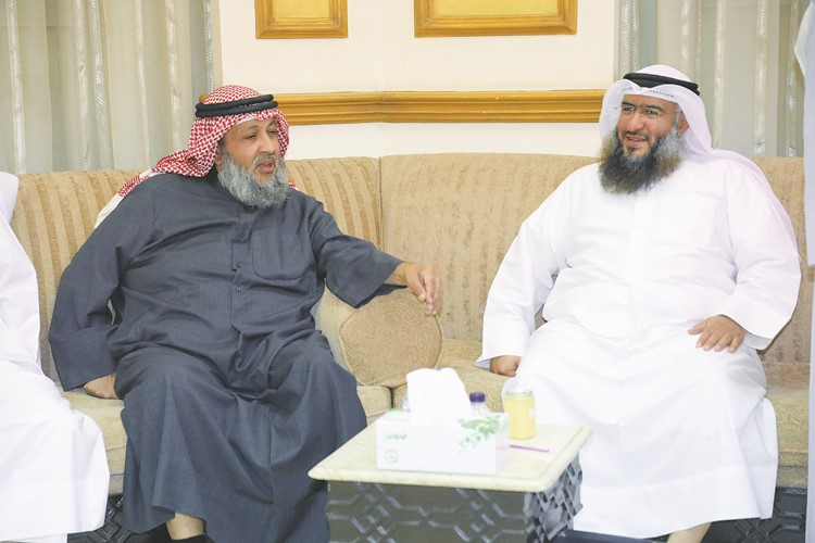 حمد العبيد وخالد الساعي خلال الاستقبال