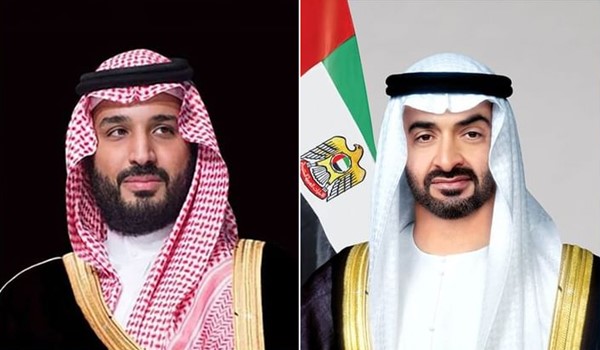 الرئيس الإماراتي يشكر ولي عهد السعودية على موقف المملكة وتضامنها الأخوي ودعمها لدولة الإمارات