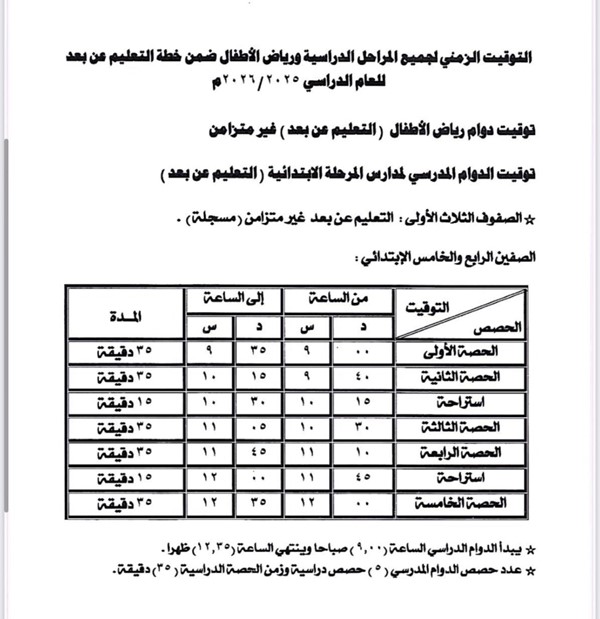 «التربية»: دوام المدارس بعد العيد الساعة 9 صباحاً والمدارس الأجنبية 8 وربع
