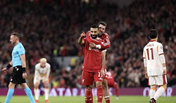  فرحة محمد صلاح بهدفه الـ50 في دوري أبطال أوروبا