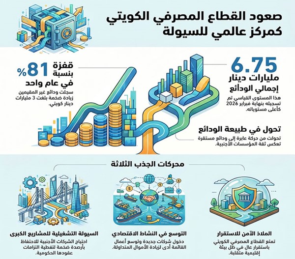 تدفقات مليارية للودائع الأجنبية بالكويت.. 3 عوامل تدعم الطفرة الكبيرة