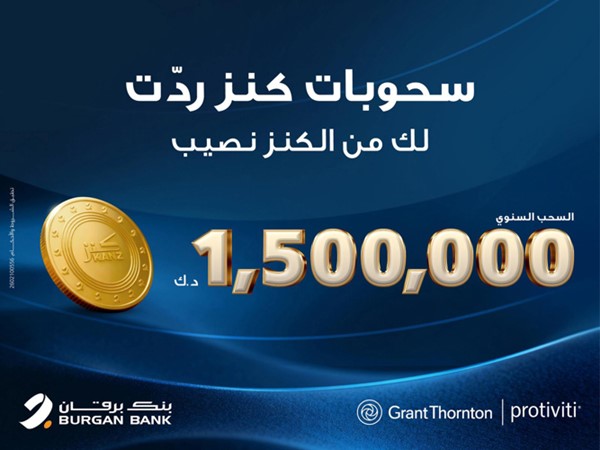 بنك برقان يعلن عودة سحوبات حساب «كنز»