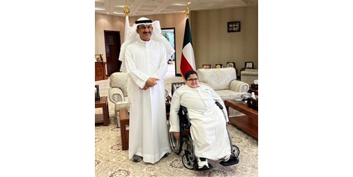 محافظ الجهراء استقبل الطفل عبدالعزيز السبيعي تأكيداً لدعم فئة ذوي الهمم