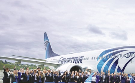 «مصر للطيران» تتسلم أولى طائرات «بوينج B737-8Max»