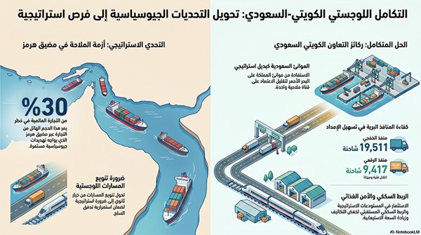التكامل اللوجستي الكويتي- السعودي.. نواة لمنظومة خليجية أوسع تحول التحديات إلى فرص