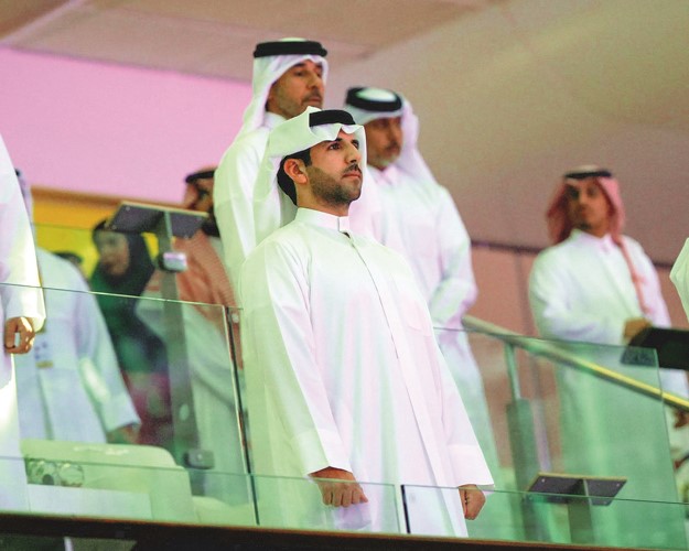 رئيس اللجنة الأولمبية الكويتية الشيخ فهد الناصر خلال حفل الافتتاح