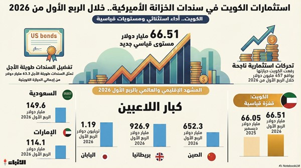 الكويت اشترت سندات أميركية  بـ 457 مليون دولار