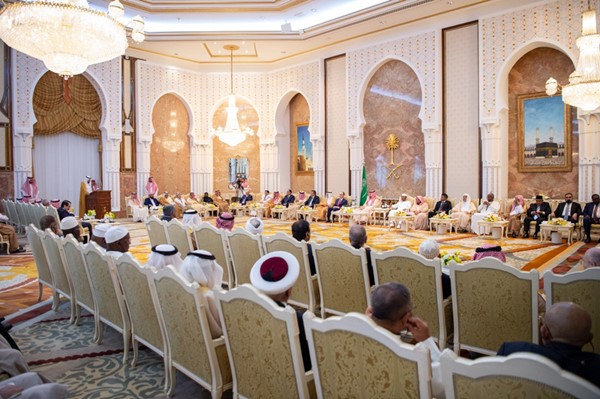   صاحب السمو الملكي الأمير محمد بن سلمان ولي العهد رئيس مجلس الوزراء السعودي خلال حفل الاستقبال في منى (واس
