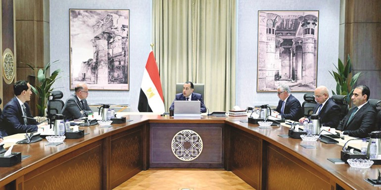 جانب من اجتماع د.مصطفى مدبولي رئيس مجلس الوزراء مع د.محمد فريد وزير الاستثمار ووليد جمال الدين رئيس الهيئة العامة للمنطقة الاقتصادية لقناة السويس وعدد من المسؤولين