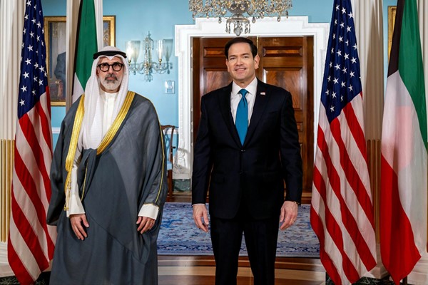  وزير الخارجية الشيخ جراح الجابر ونظيره الأميركي مارك روبيو