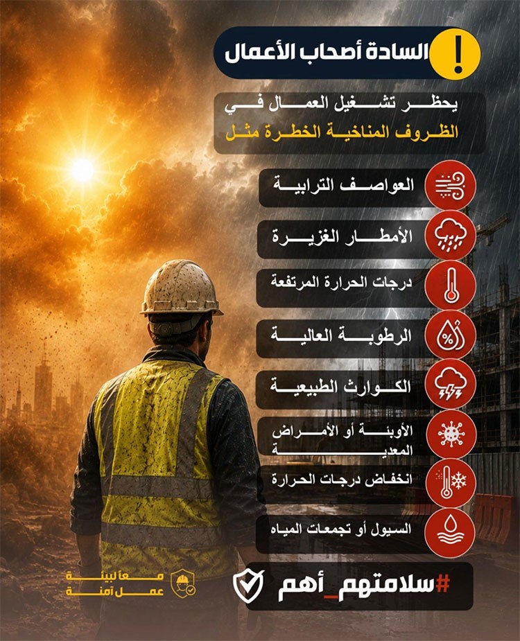القوى العاملة رسميا حظر تشغيل العمال في 8 حالات
