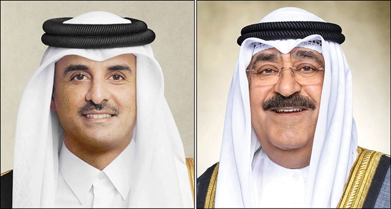 صاحب السمو بحث مع أمير قطر المستجدات الإقليمية والدولية