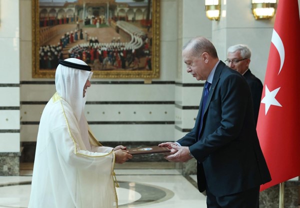 الرئيس التركي رجب طيب أردوغان يتسلم أوراق اعتماد سفيرنا لدى تركيا محمد الشبو