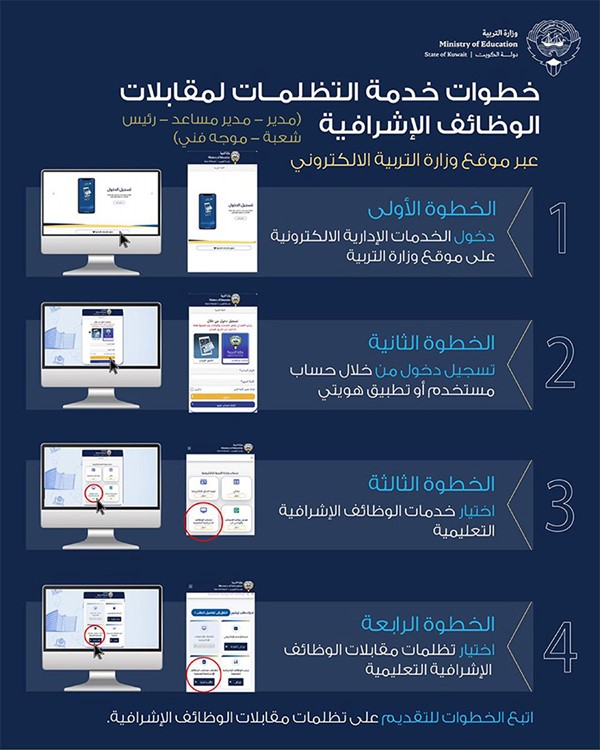 «التربية» تعلن فتح باب تقديم تظلمات مقابلات الوظائف الإشرافية عبر موقعها الإلكتروني