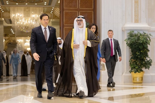 وزير الخارجية الشيخ جراح الجابر خلال لقائه وزير خارجية الولايات المتحدة الأميركية ماركو روبيو